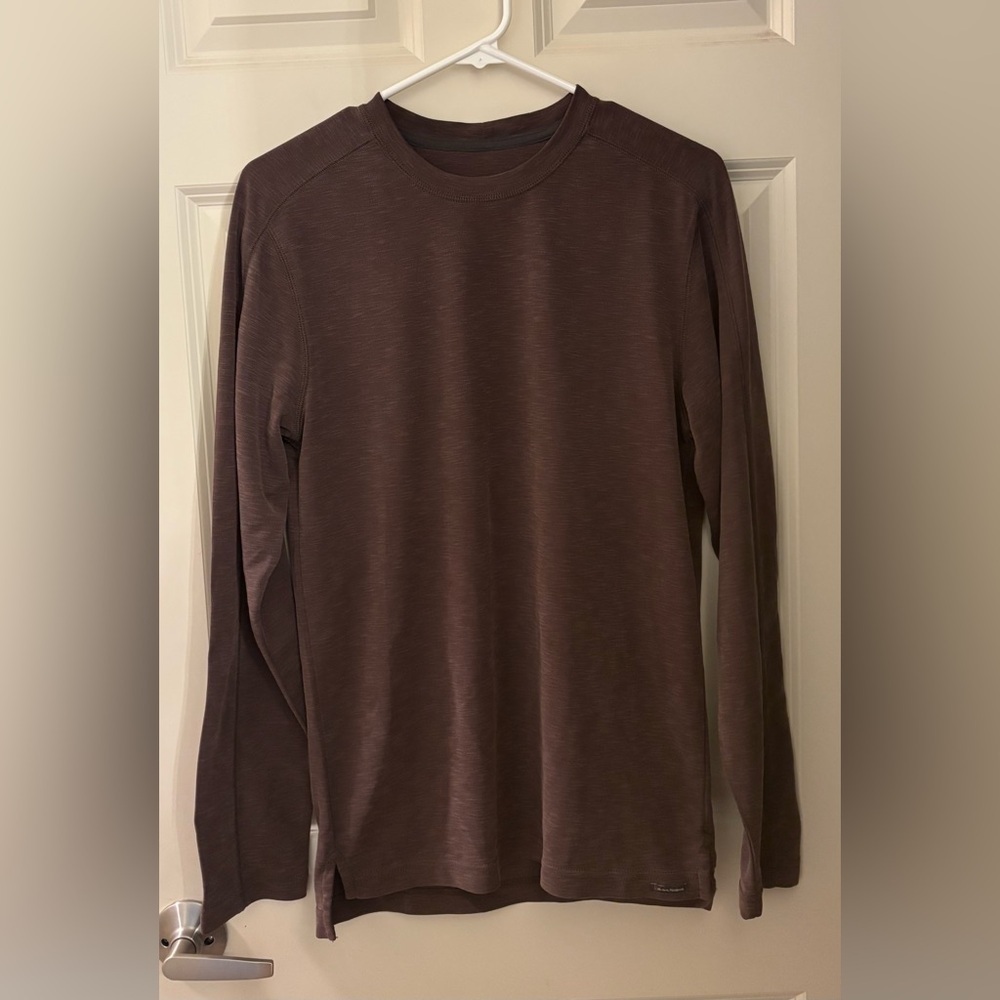 Royal Robbins Men’s Tencel Soft Textured Long Sleeve Tee, Brown, S